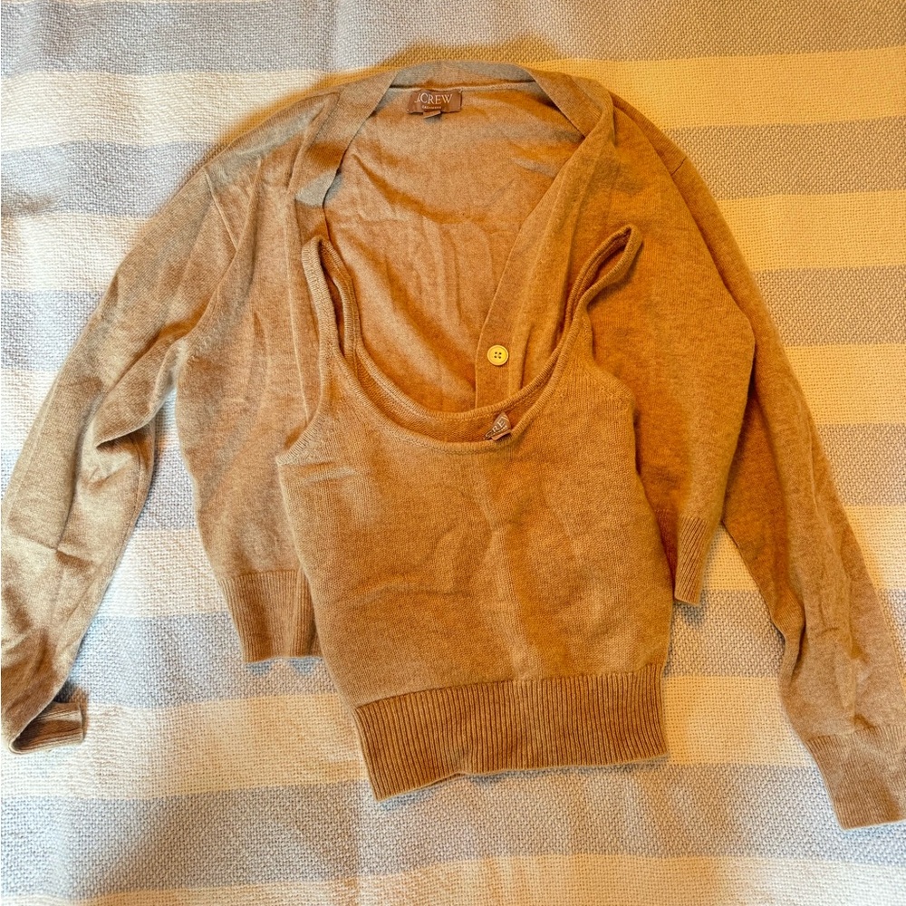 J Crew Cashmere tank and cardigan set